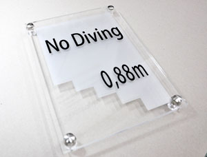 Πλέξιγκλας πινακίδα 8mm - No diving